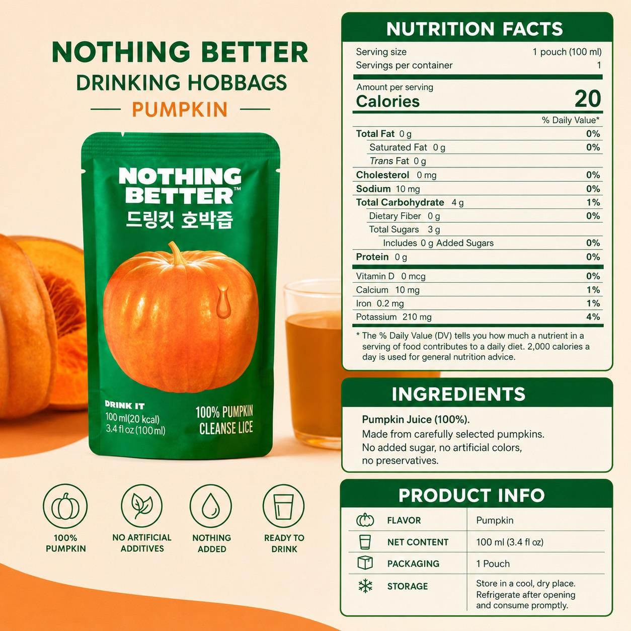 NOTHING BETTER Drink It Pumpkin Cleanse Juice 100ml