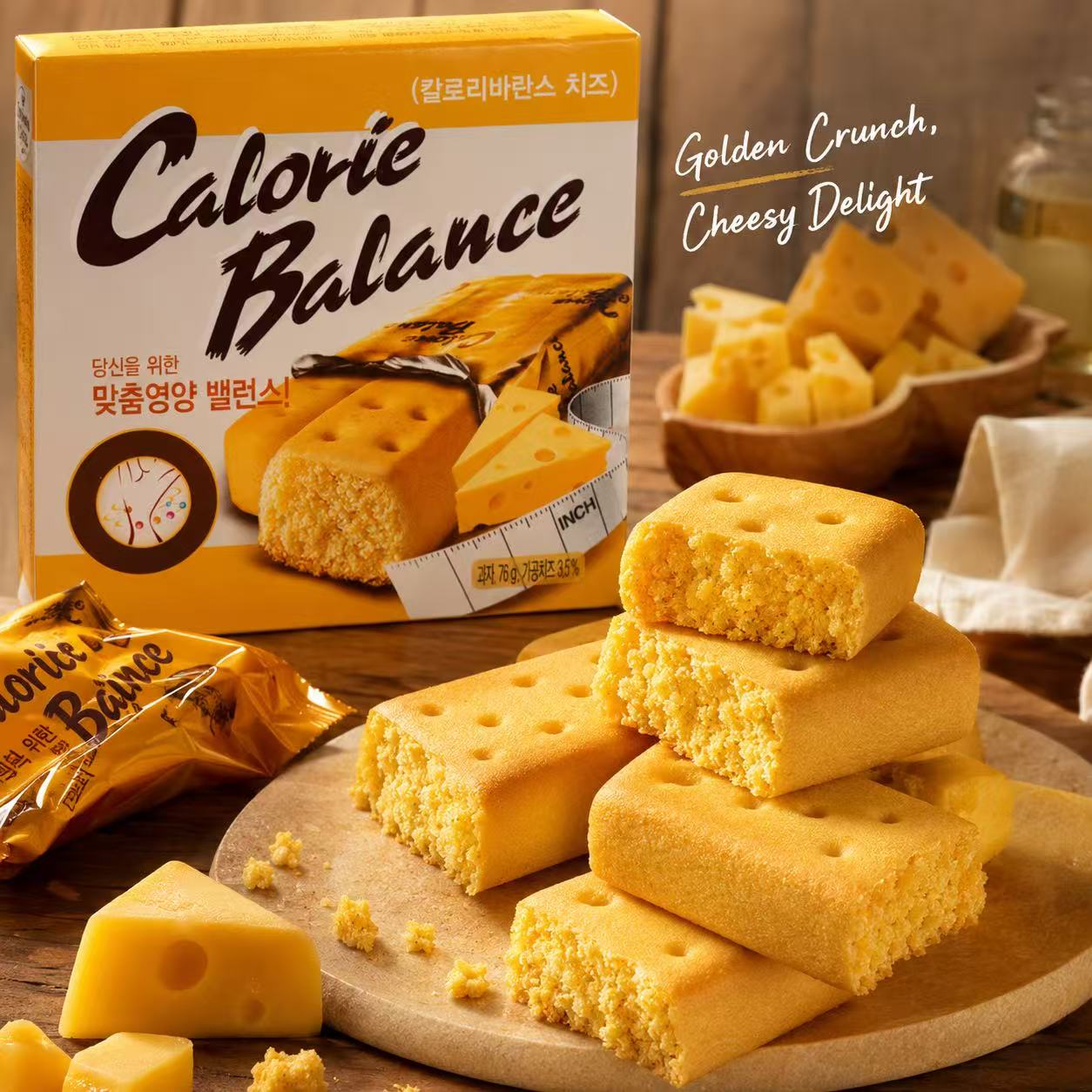 Haitai Cheese Compressed Biscuits 76g | Rich spicy cheese aroma