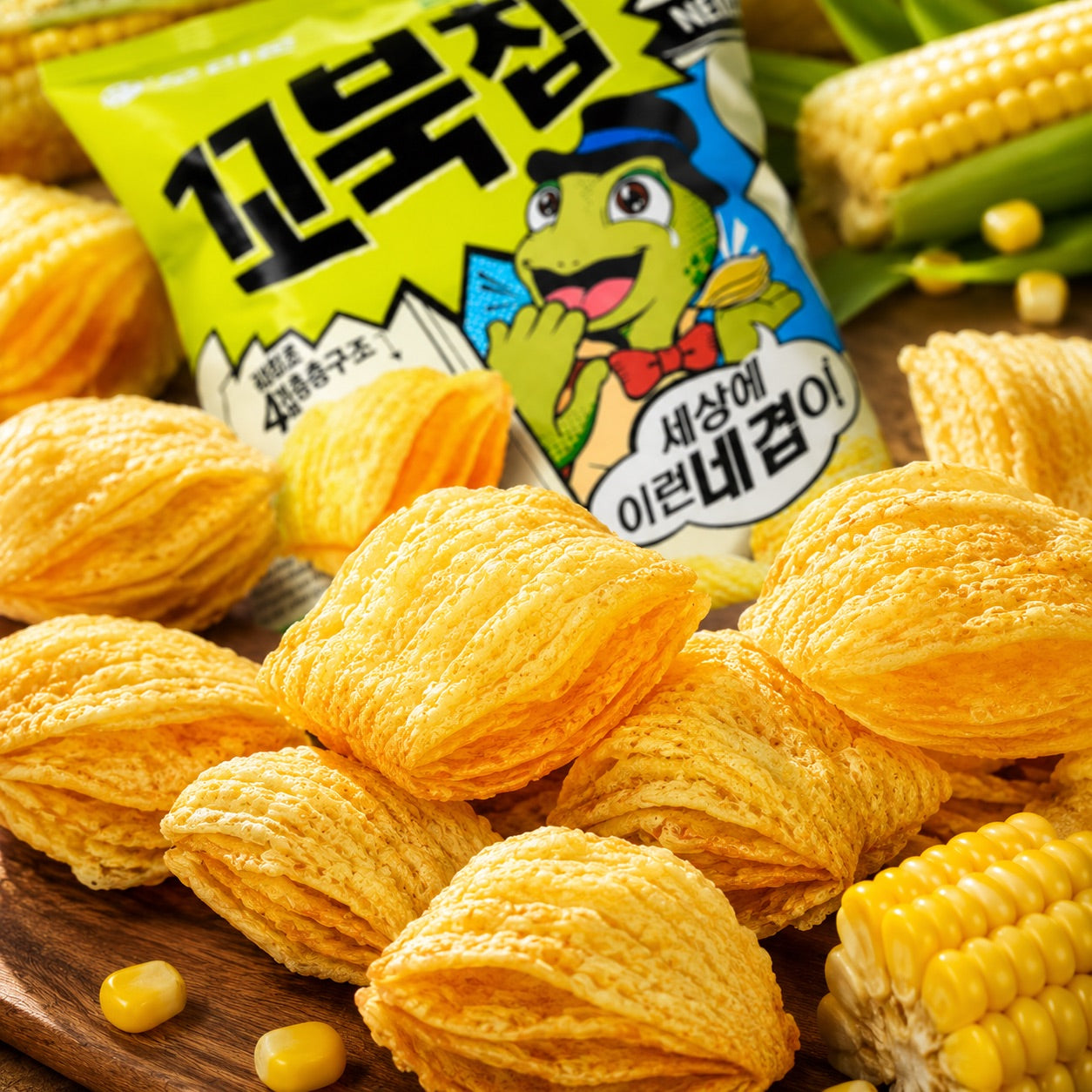 Orion Tortoise‑Shaped Sweet Corn Chips 70g sweet‑corn‑flavor crispy puffed snacks