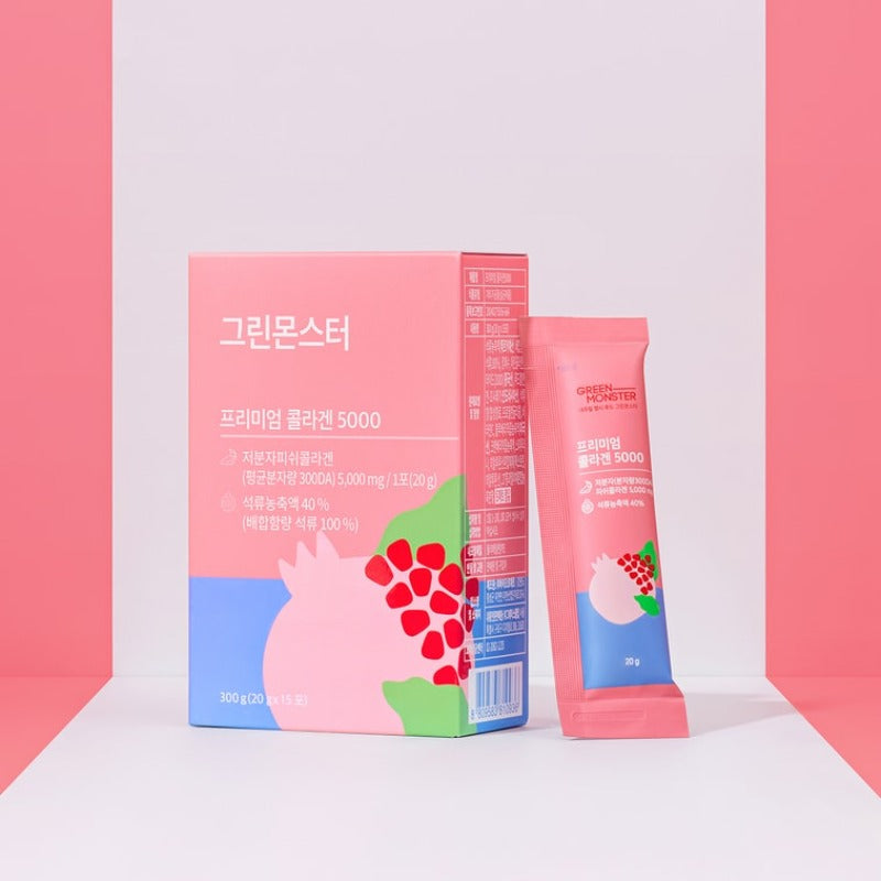 Green Monster Premium Collagen 5000 Pomegranate Flavor Jelly 1box