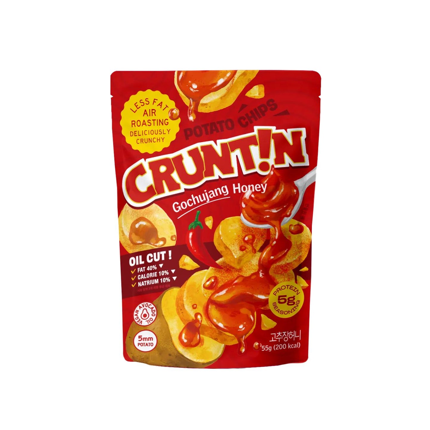 CRUNTIN 5mm Whole Potato Chips #Gochujang Honey 55g