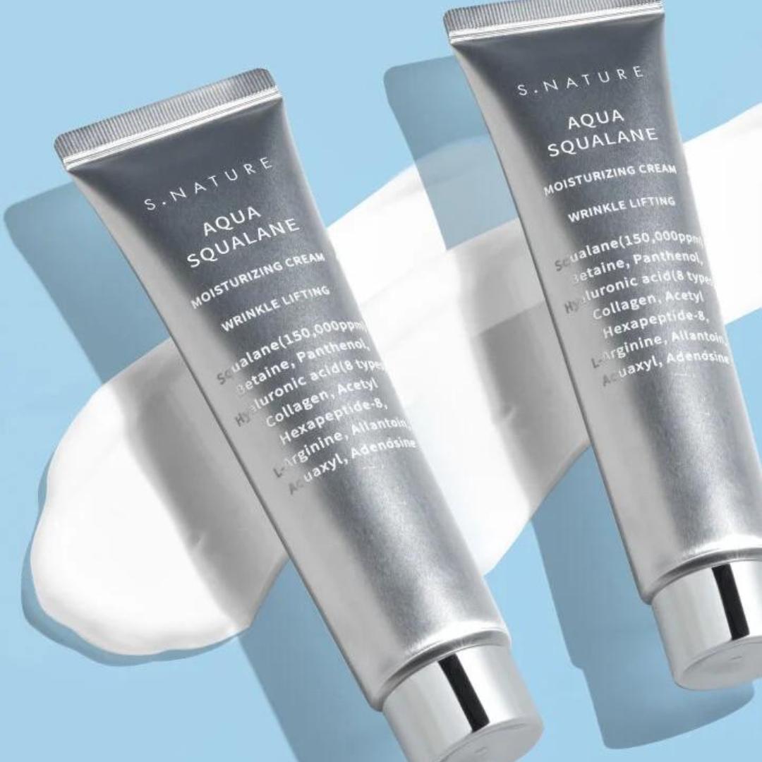 S.NATURE Aqua Squalane Moisturizing Cream Set (60ml*2 + 10ml Serum)