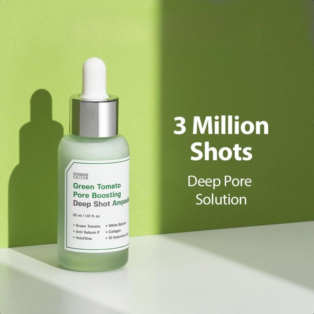SUNGBOON EDITOR Green Tomato Pore Lifting Ampoule 30ml,Hydrating & Firming Care for Sensitive Skin