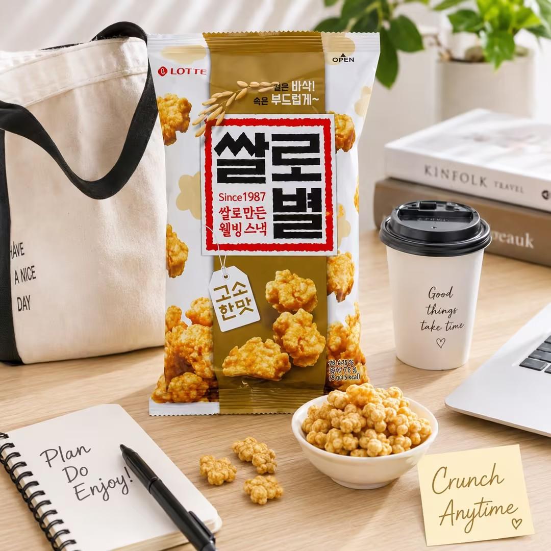 Lotte Savory Rice‑Puffed Snack 78g