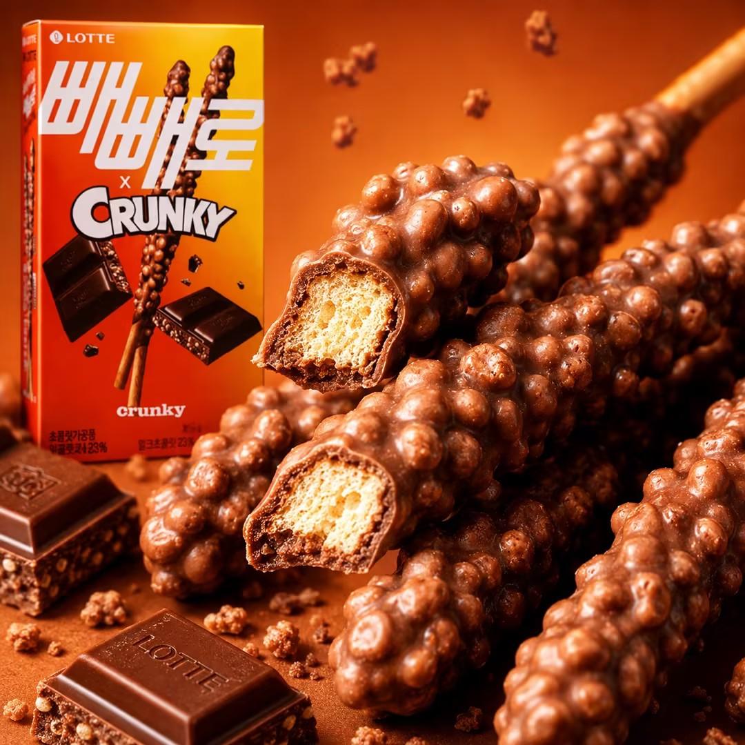 Lotte Pepero Crispy Rice Chocolate Biscuit Sticks 39g