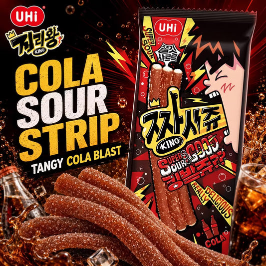 YEM Cola‑Flavor Sour Strip Gummy Candy 40g cola‑flavor sour chewy snacks
