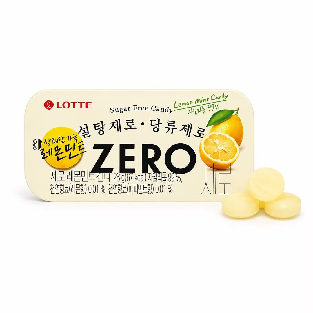 LOTTE Zero Mint Candy #Lemon 28g