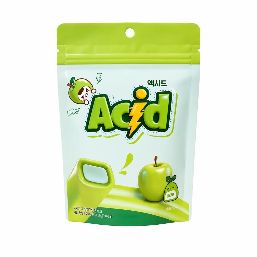 YEM Apple Flavored Cube Filled Gummy Candy 70g | Fresh sweet apple taste, soft bouncy texture, fruity inner filling