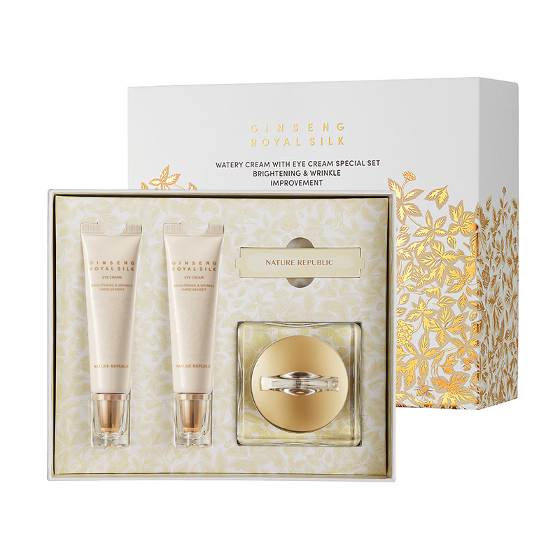 NATURE REPUBLIC Ginseng Royal Silk Watery Cream with Eye Cream Special Set (Cream 60ml & Eye Cream 30ml  X2)