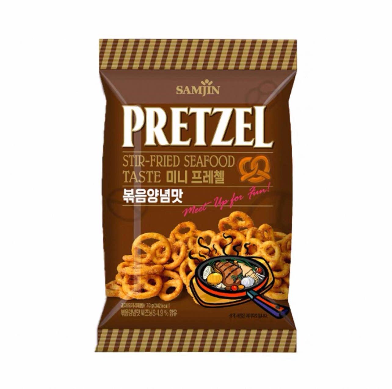 SAMJIN Mini Pretzel Biscuits 70g, 4 flavors | Crispy Crunchy Texture, Rich Flavor, Convenient Snack