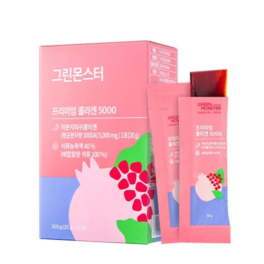 Green Monster Premium Collagen 5000 Pomegranate Flavor Jelly 1box