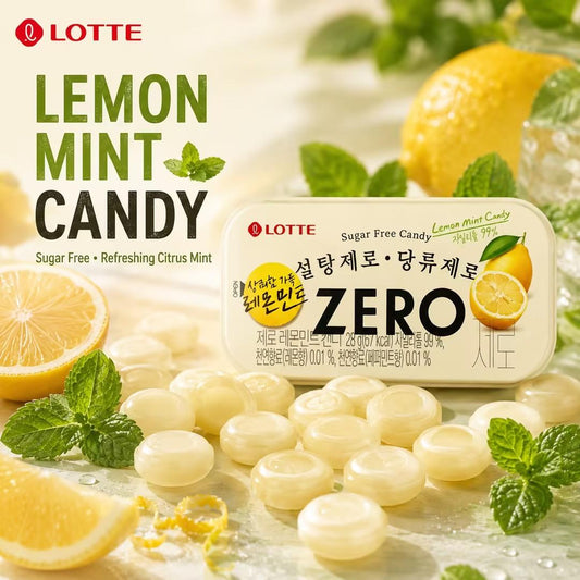 LOTTE Zero Mint Candy #Lemon 28g