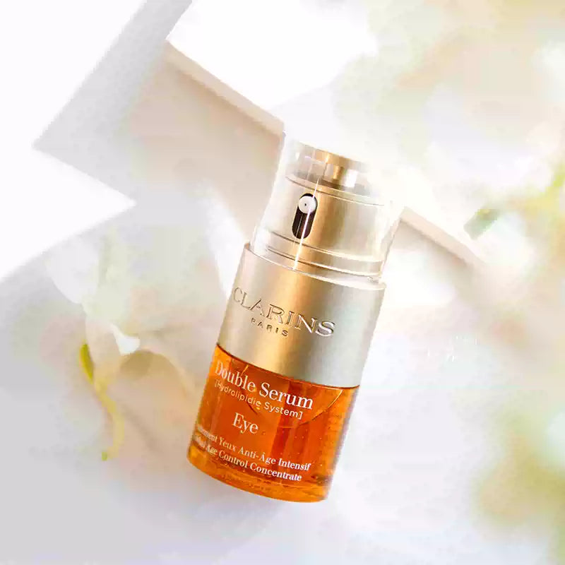 New Clarins Double Serum Hydrolipidic System Eye Global Age Control 0.6oz/20ml