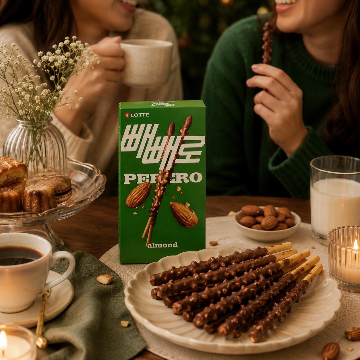 Lotte Pepero Almond Chocolate Biscuit Sticks 32g