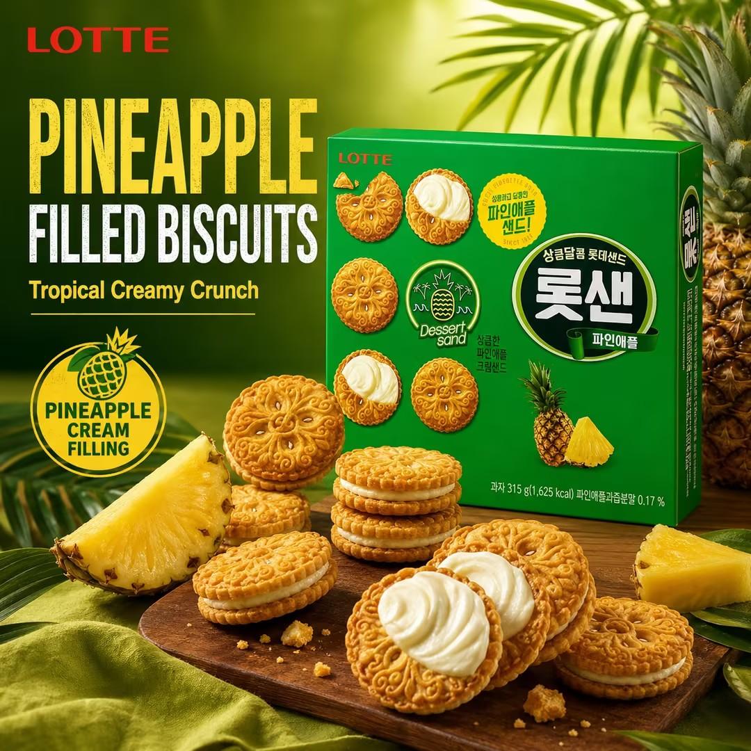 Lotte Pineapple Filled Biscuits 315g