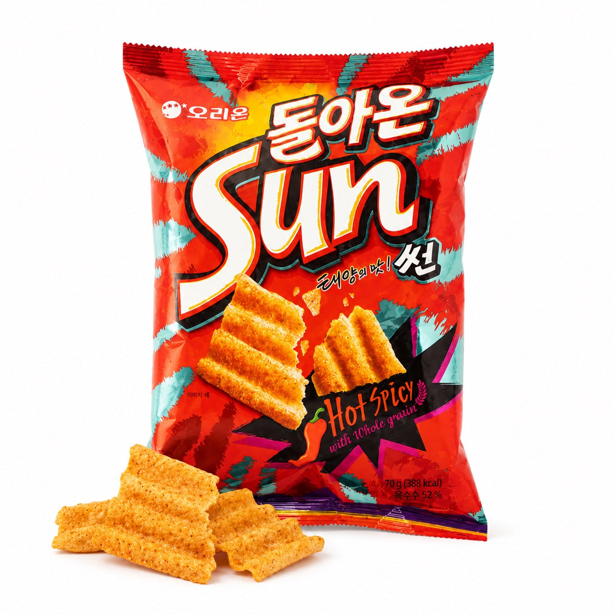 ORION Wavy Corn Chips Classic Hot‑Spicy Flavor 70gxxxxx