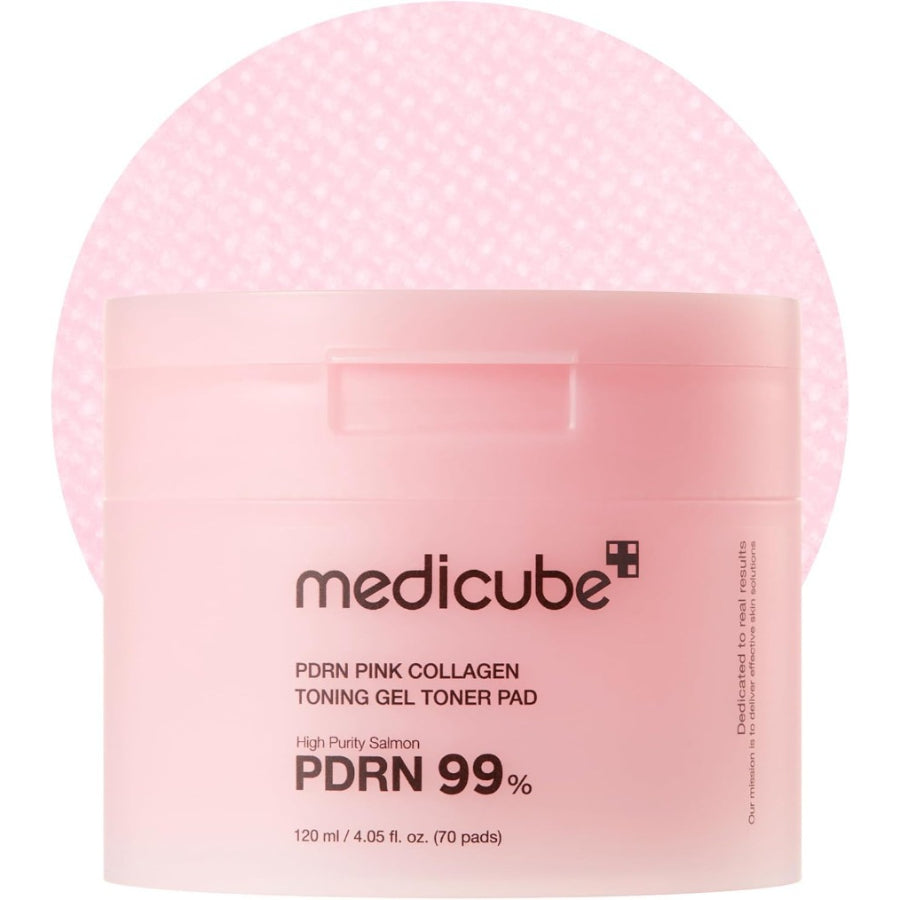 medicube Toner Pads Salmon DNA PDRN Pink Collagen Jelly Pad  | 70 Pads (1 Pack)