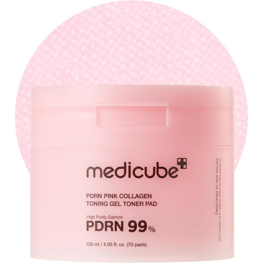medicube Toner Pads Salmon DNA PDRN Pink Collagen Jelly Pad  | 70 Pads (1 Pack)