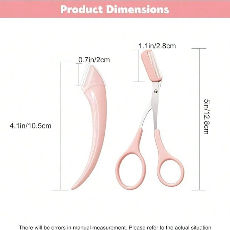 INHAK Eyebrow Trimmer & Scissors Set With Comb – Precise, Easy Grooming For Perfect Eyebrows