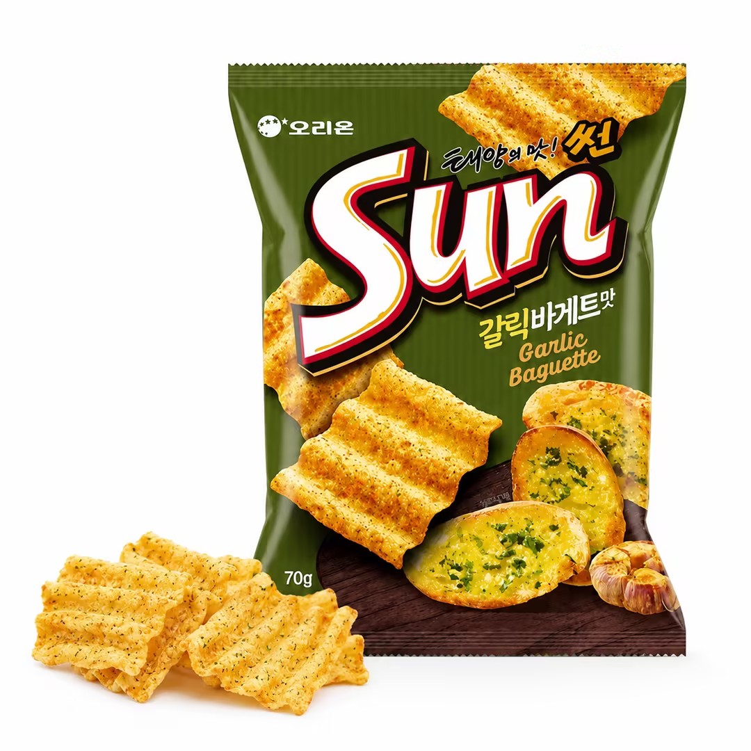 ORION Wavy Corn Chips French Garlic Bread Flavor 70g
