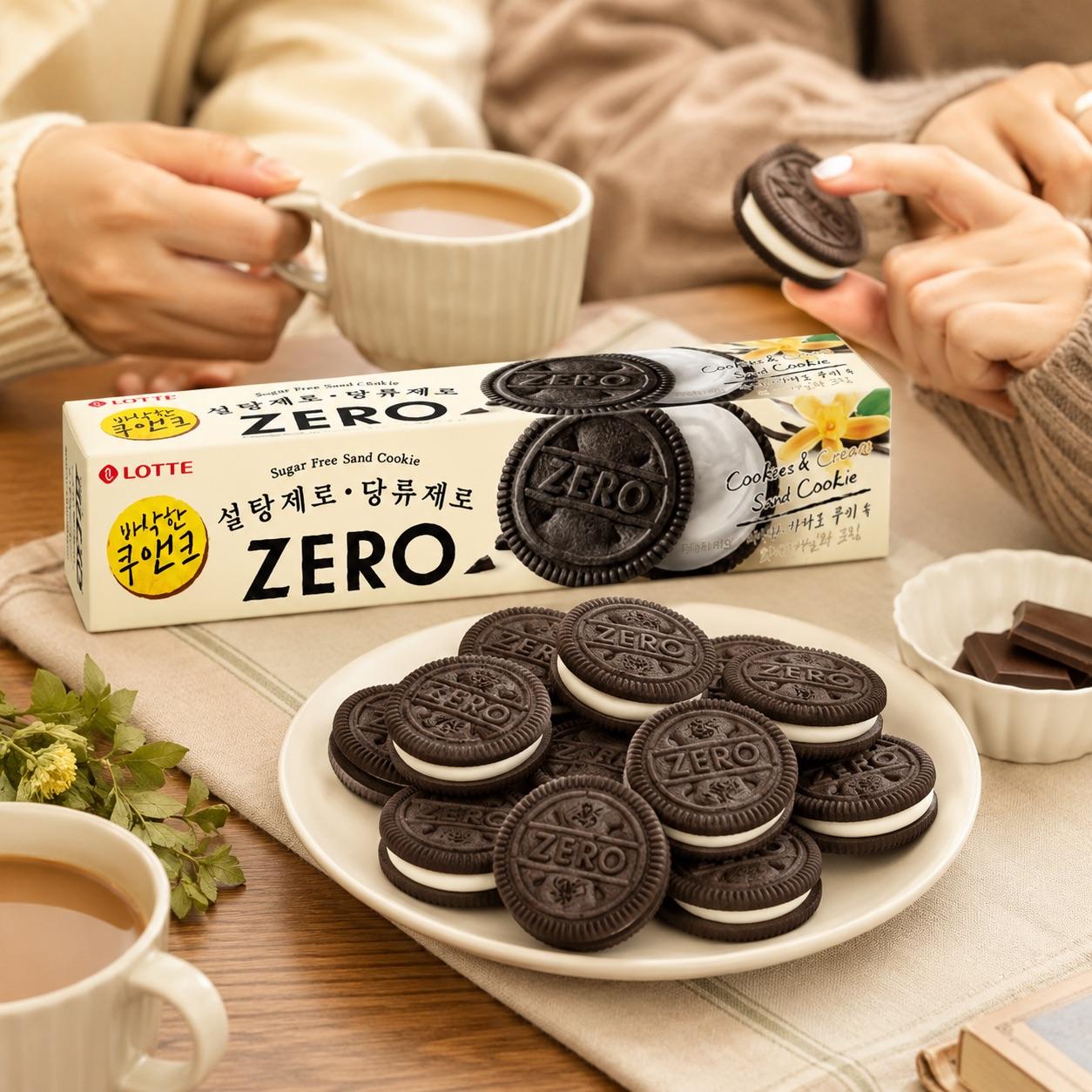 Lotte ZERO Cream‑Filled Cocoa Biscuits 96g