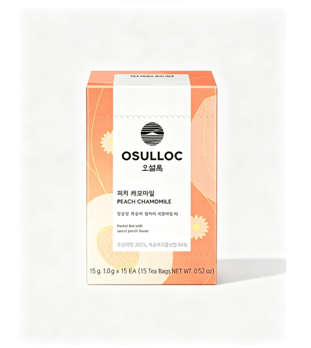 OSULLOC Peach Chamomile Herbal Tea 15 Tea Bags