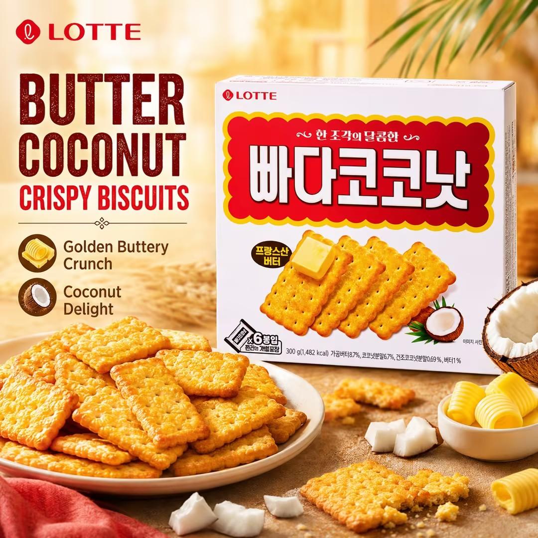 Lotte Butter Coconut Crispy Biscuits 300g