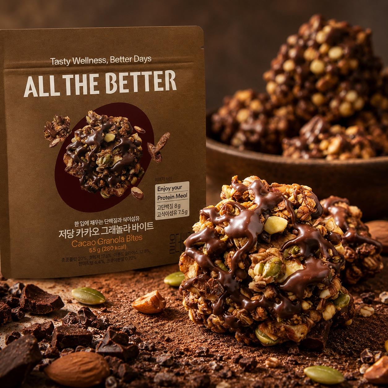 ALL THE BETTER Granola Bites Low Sugar Cacao 55g