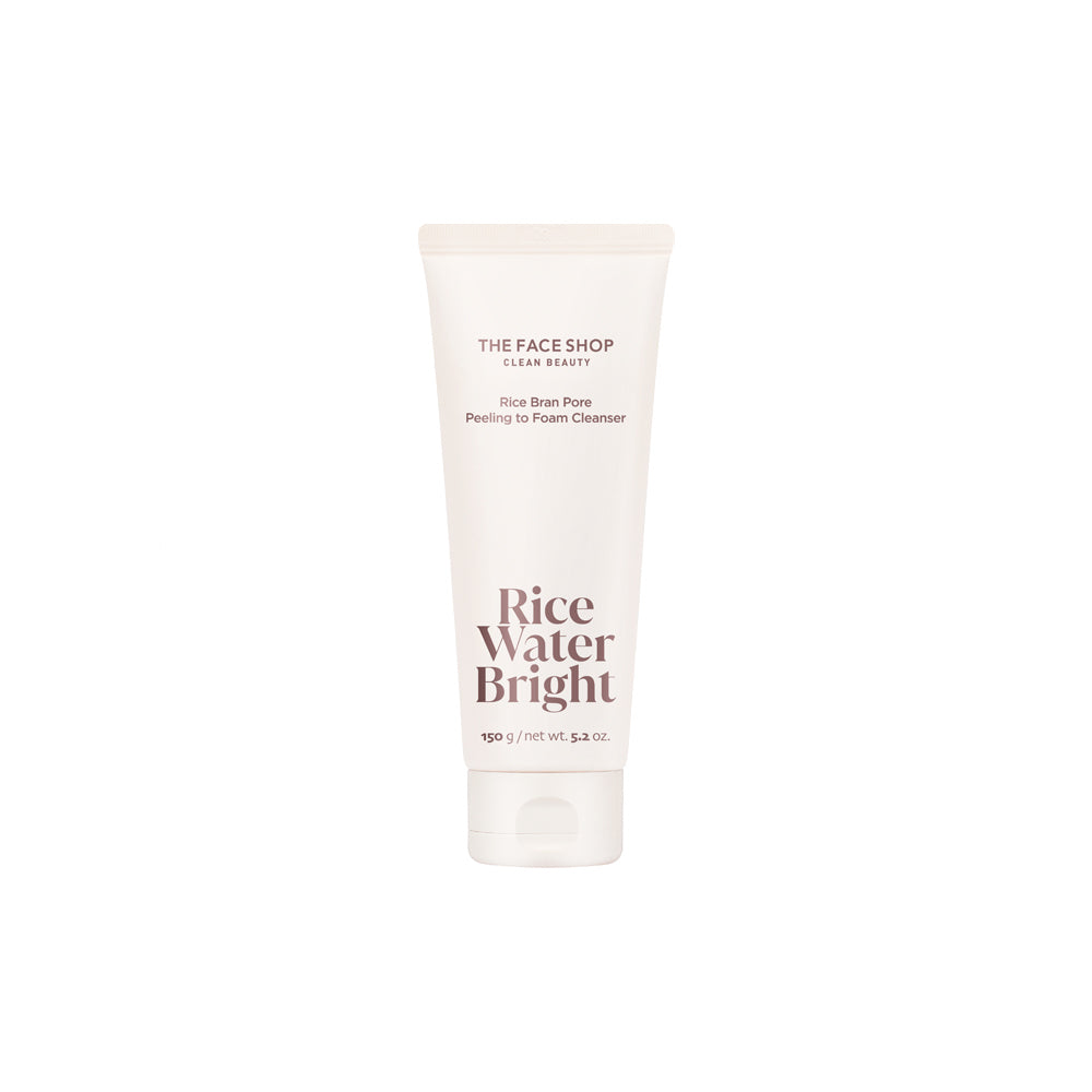THE FACE SHOP Rice Water Bright Rice Bran Pore Peeling to Foam Cleanser 150g Exfoliating Facial Wash