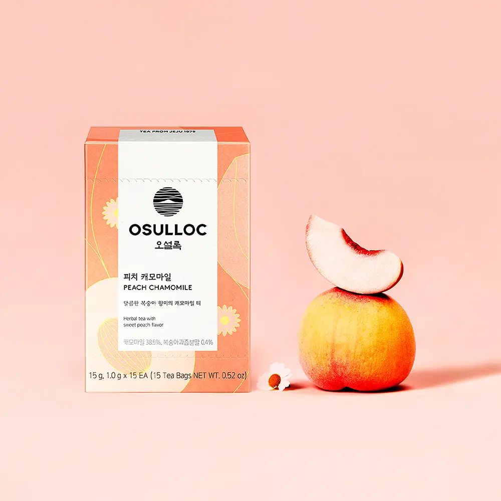 OSULLOC Peach Chamomile Herbal Tea 15 Tea Bags