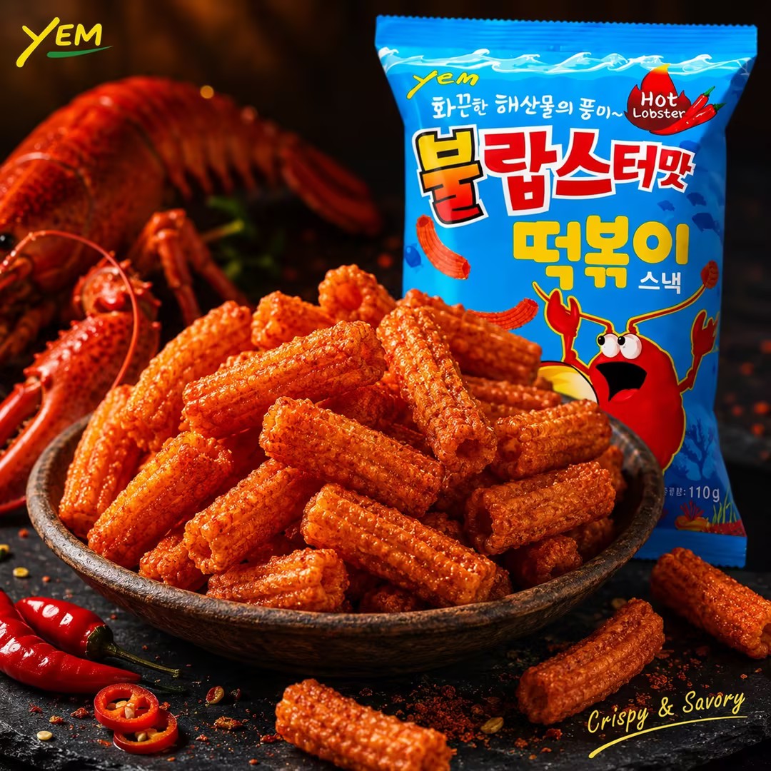 YEM lobster-flavored rice cake strips + turkey-flavored rice cake strips + spicy turkey-flavored rice cake strips 100g/bag