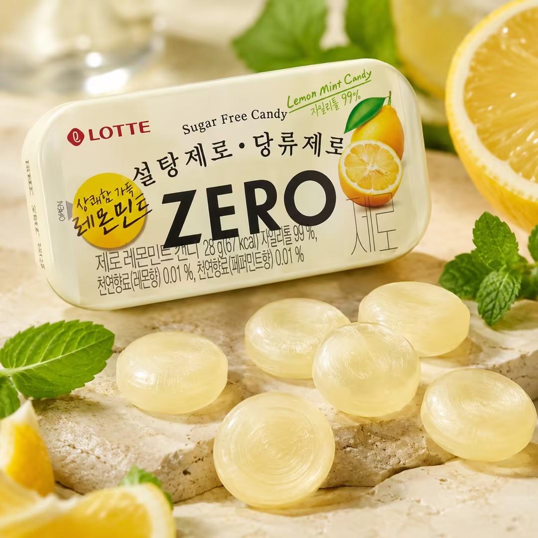 LOTTE Zero Mint Candy #Lemon 28g