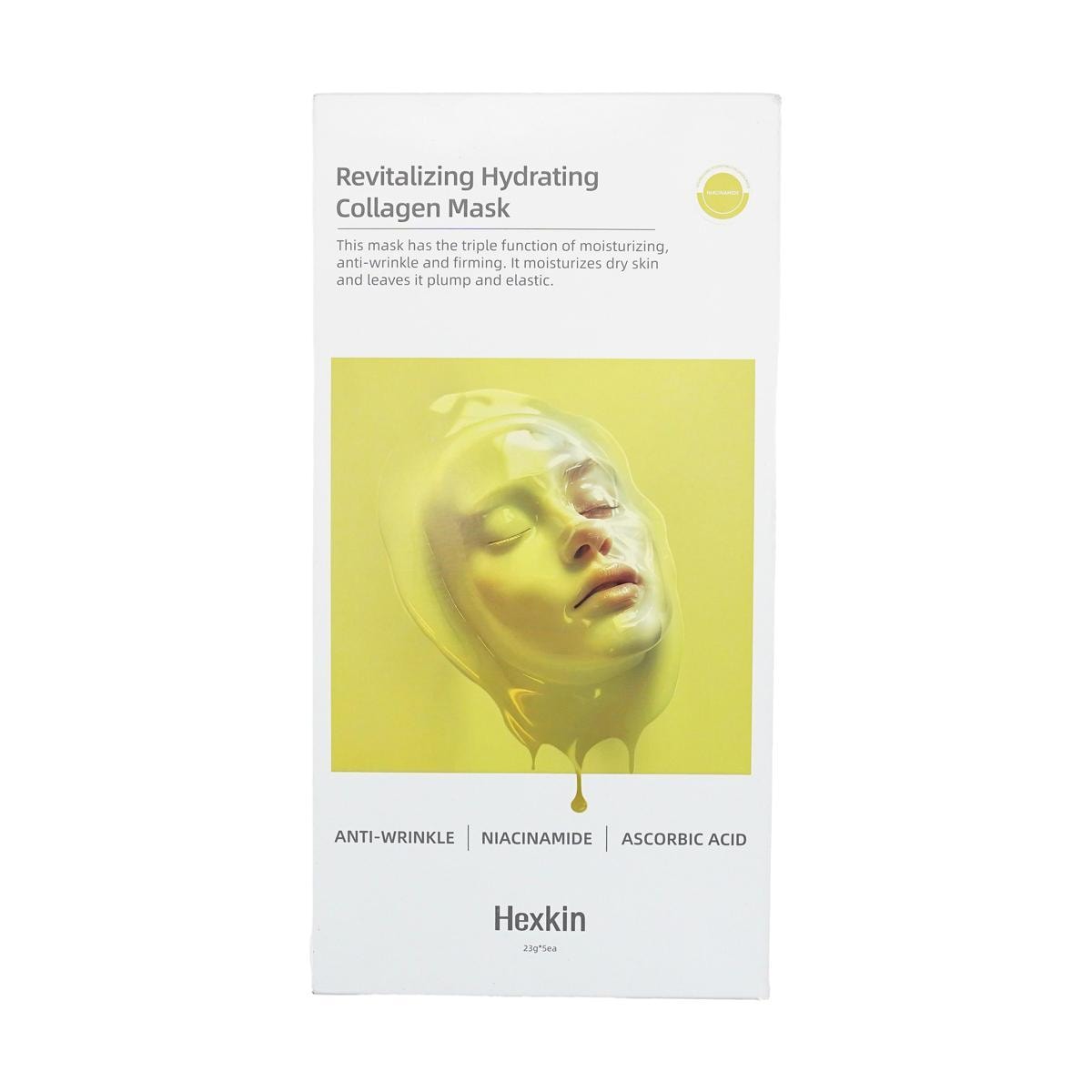 Hexkin Revitalizing Hydrating Collagen Mask, 5 sheets - Anti-Wrinkle | Niacinamide | Ascorbic Acid