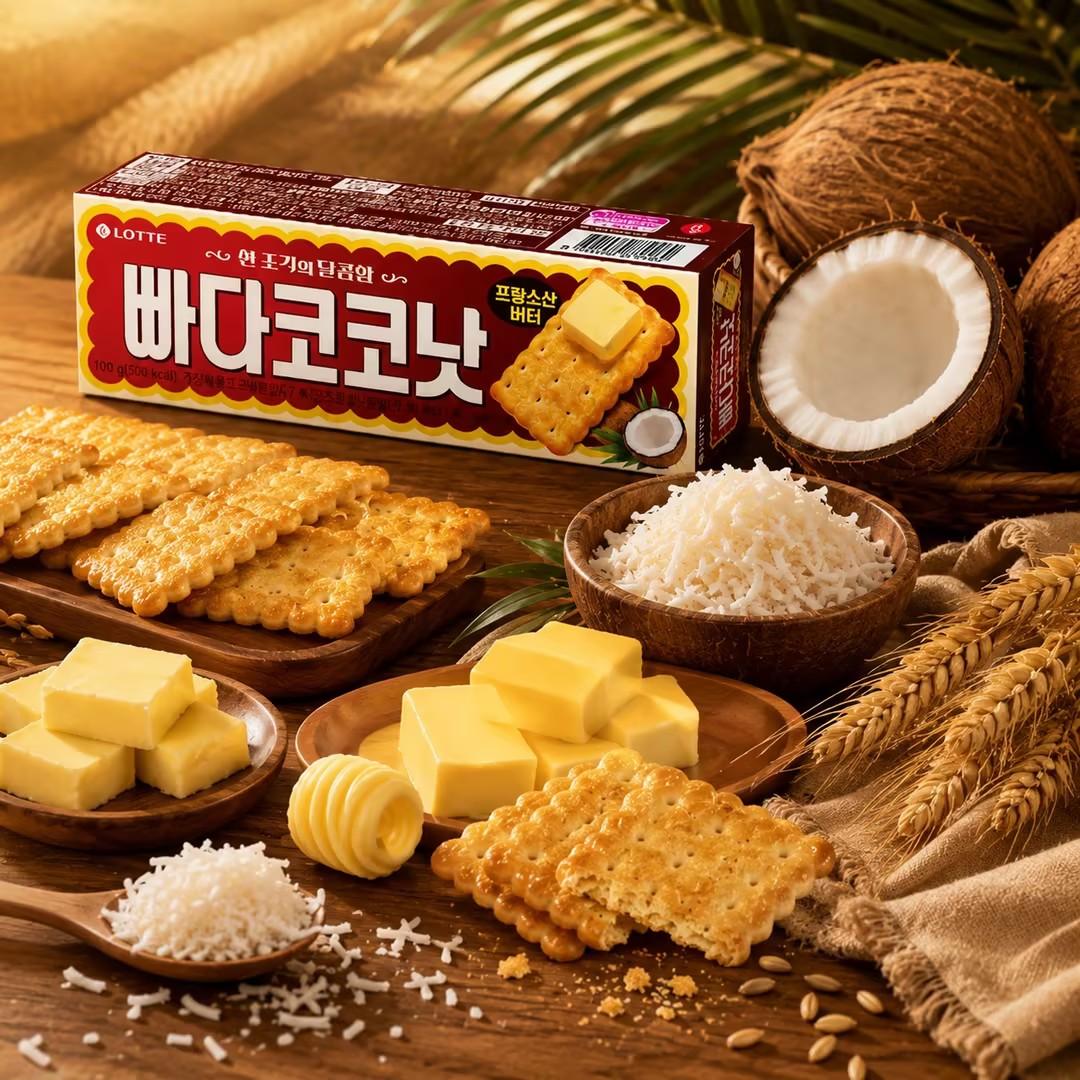 Lotte Butter Coconut Crispy Biscuits 100g