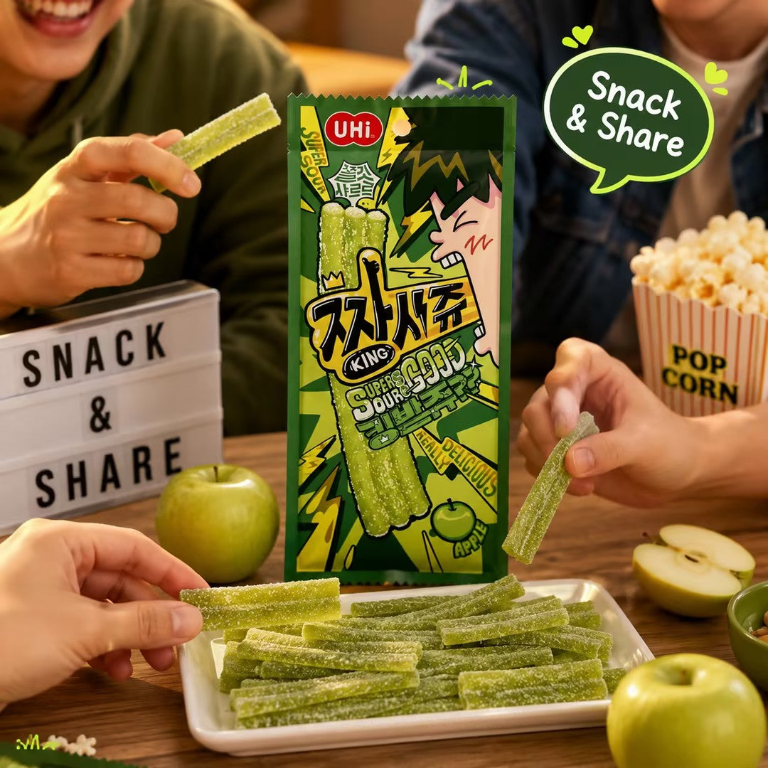 YEM Green Apple Sour Bar Gummies 40g/bag | Sour and sweet green apple flavor, chewy and soft texture, sour icing on the outside
