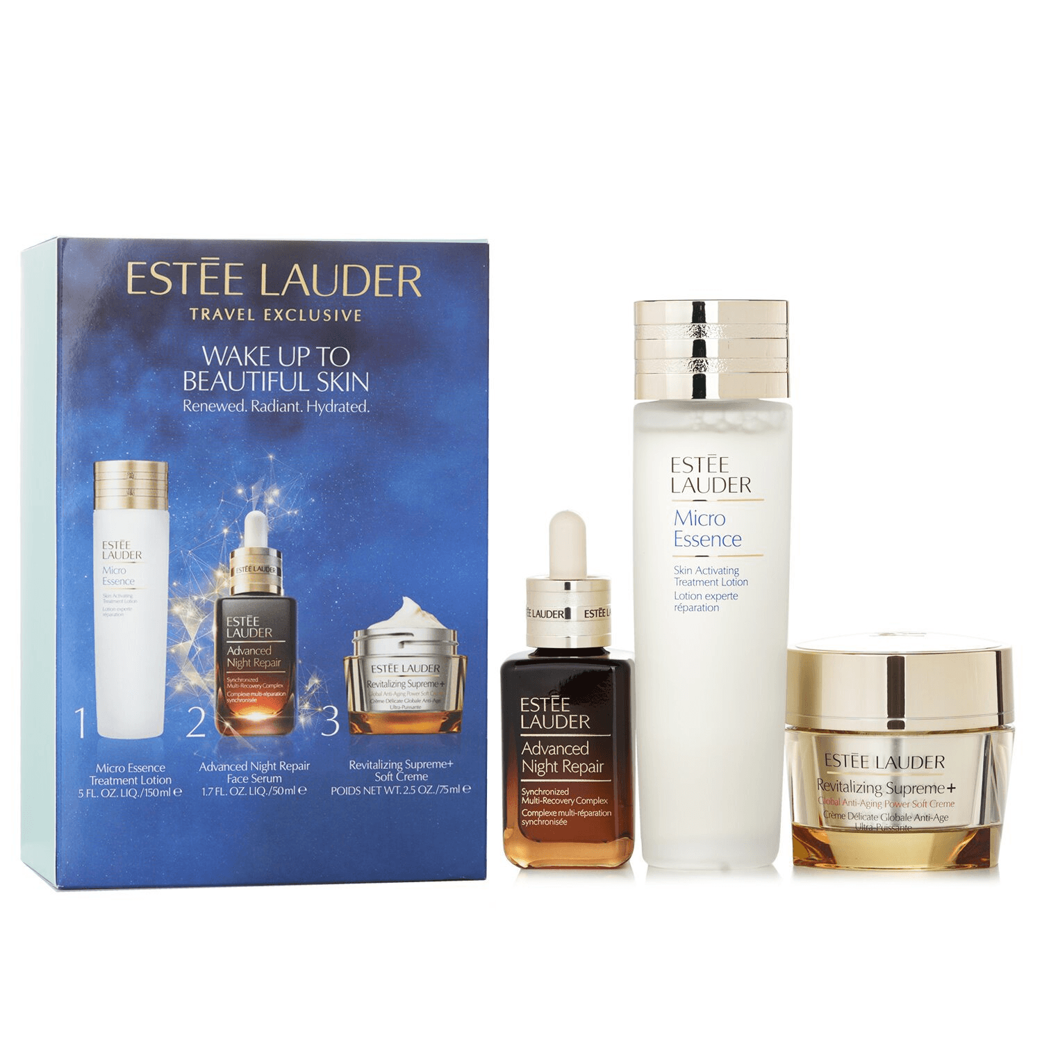 Estee Lauder ANR Set: Advanced Night Repair 50ml+ Micro Essence 150ml+ Revitalizing Supreme+ Creme 75ml