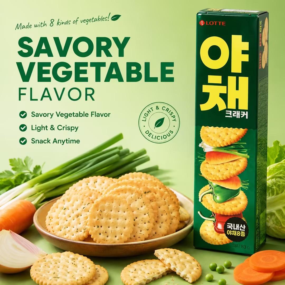 Lotte Wellbeing Vegetable Crackers 83g