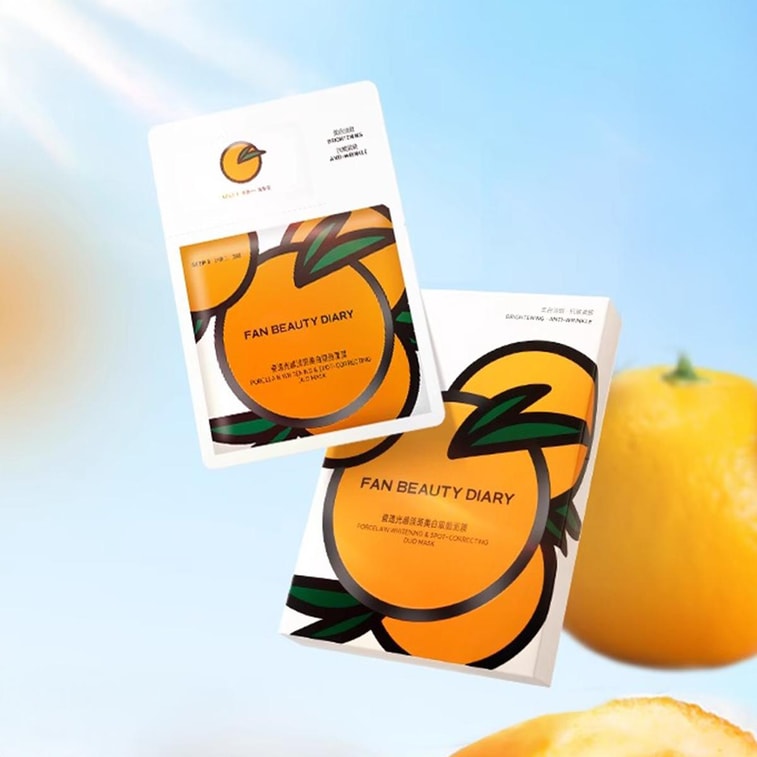 FAN BEAUTY DIARY VC Double-Chamber Mask – Porcelain-Like Radiance, Brightening & Spot-Reducing, 1 Apply 2 Soak, Anti-Wrinkle, Firming, and Skin Revitalization for Dullness, 5 Pieces per Box