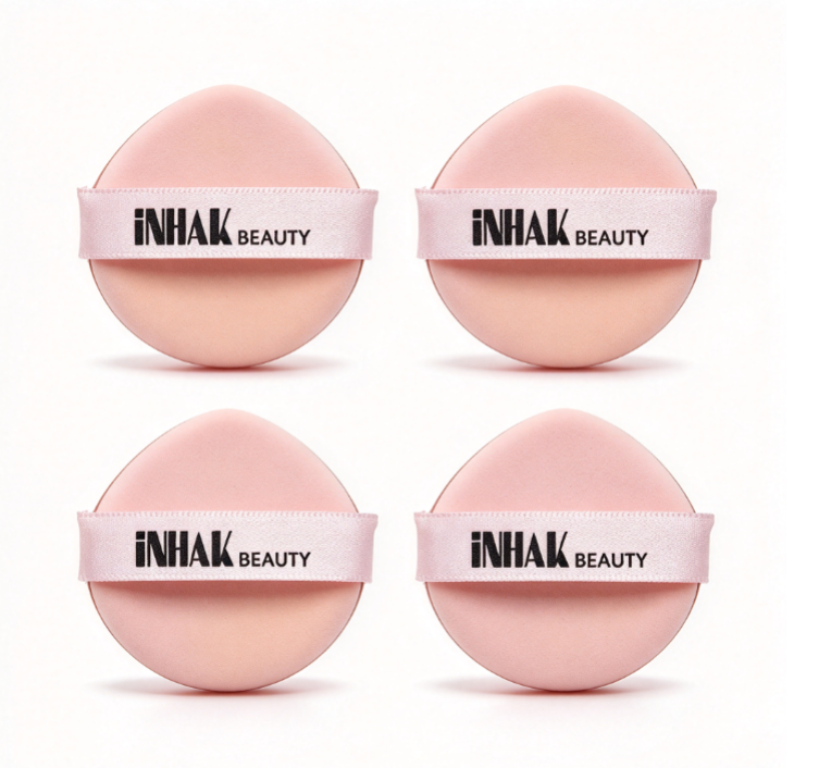 INHAK Air Cushion Blending Sponge, Dual-Use Wet & Dry, Non-Powder Absorbing Makeup Application Tool, Set of 4