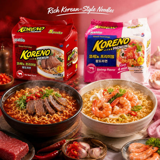 PALDO Soup Noodle Multi-Pack 100g*5, 2 flavors | Rich Soup Flavor, Chewy Noodle Texture, Convenient Instant Food
