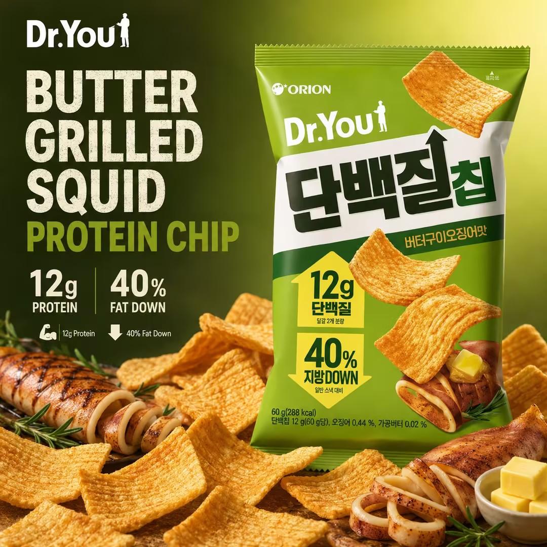 Orion Dr.You Protein Chip Butter Grilled Squid 60g