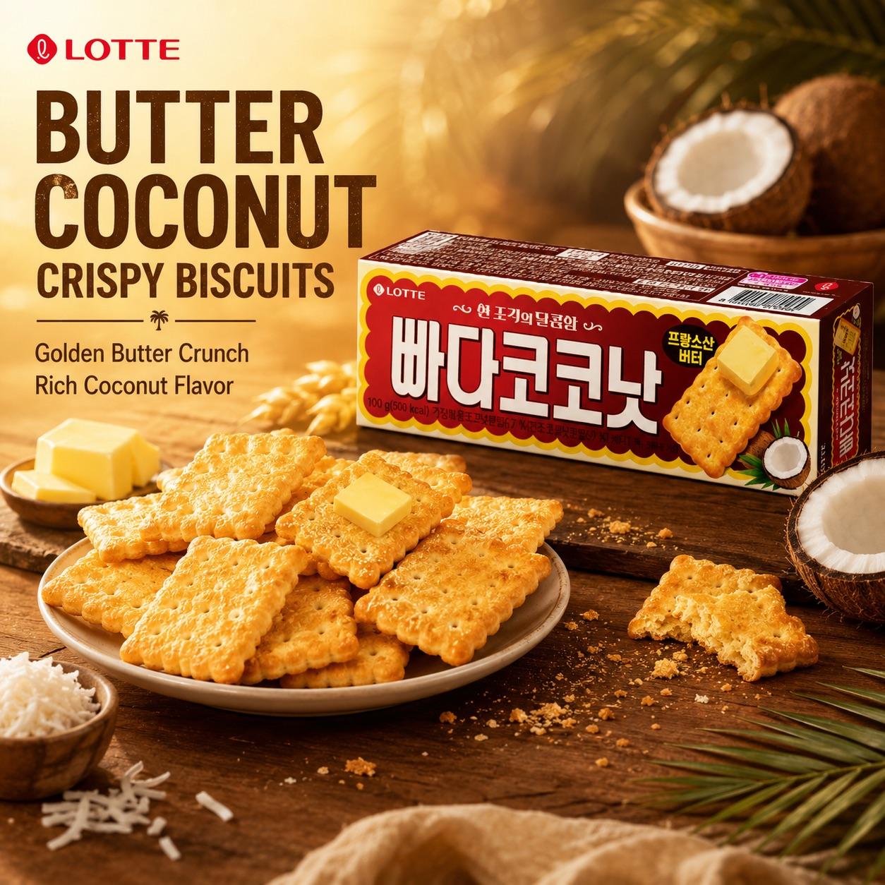 Lotte Butter Coconut Crispy Biscuits 100g
