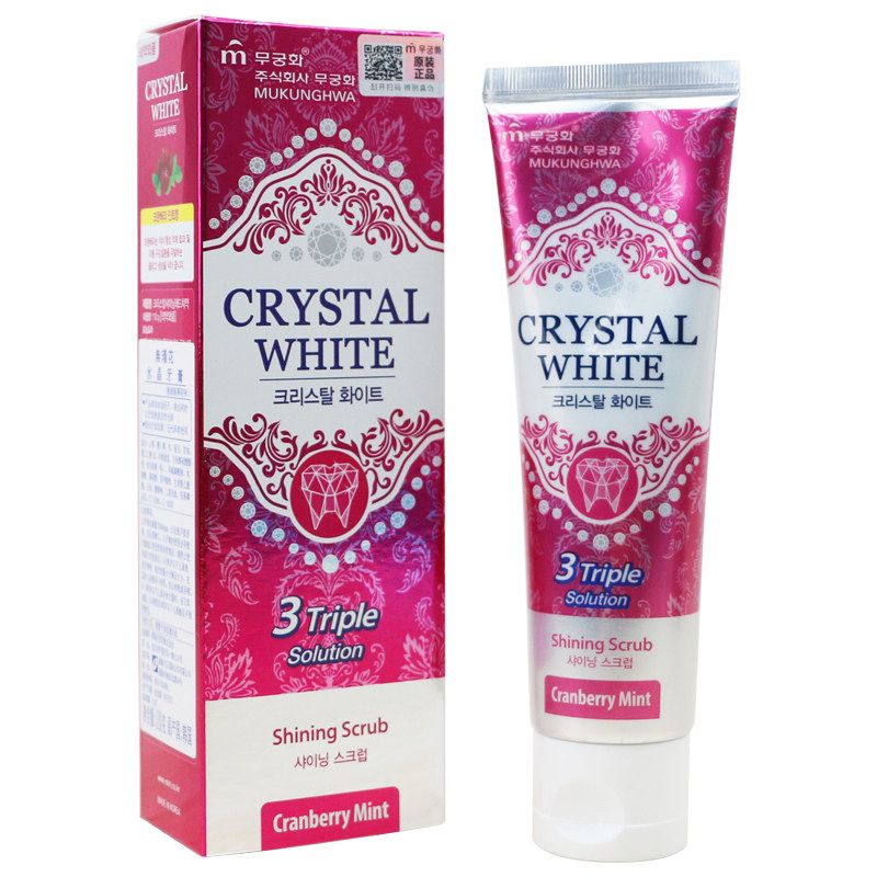 MUKUNGHWA Crystal White Shining Scrub Toothpaste, Cranberry Mint 110g