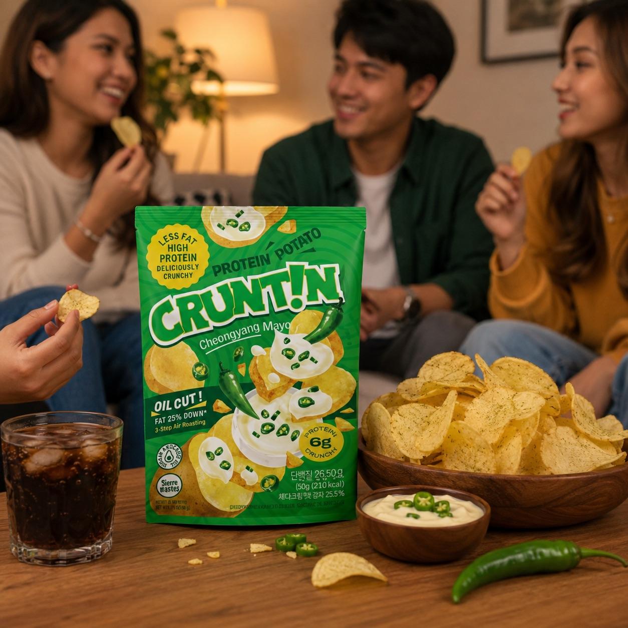 CRUNTIN 5mm Whole Potato Chips Cheongyang Mayo 55g