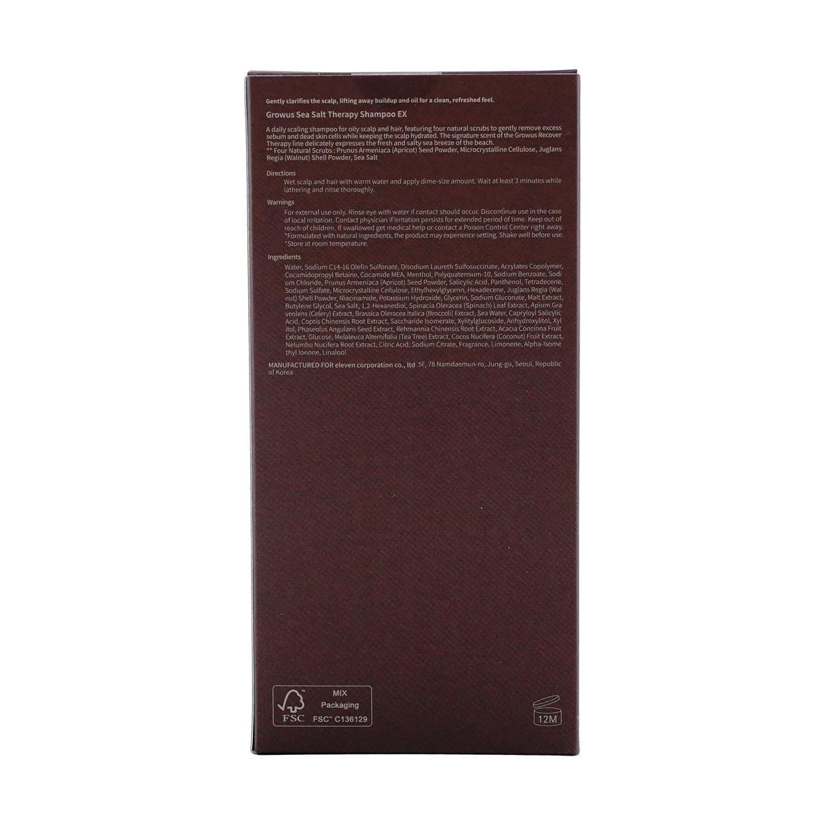 GROWUS Sea Salt Therapy Shampoo 500ml, Fresh, Deep Cleansing