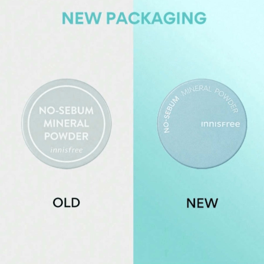 Innisfree No-Sebum Mineral Pact Oil-Control & Pore-Blurring Pressed Powder (8.5g / 0.3 Oz) ,No-Sebum Mineral Powder Oil-Control & Matte Finish (5g / 0.17 Oz)