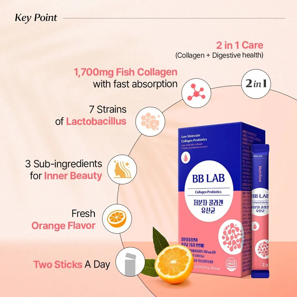NUTRIONE BB LAB Collagen Probiotics (2g X 50 Sticks) 1 BOX