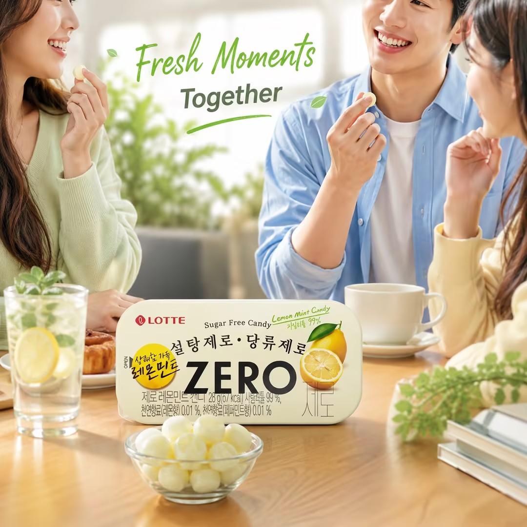 LOTTE Zero Mint Candy #Lemon 28g