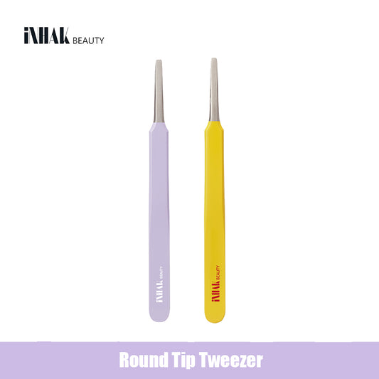INHAK Round Tip Tweezer | eyelash comb eye lash makeup Tools