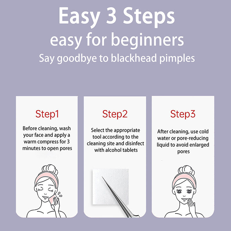 [100% Original] Inhak Professional Acne Clip Straight Tweezers | Diagonal Tweezers | Hook Tweezers
